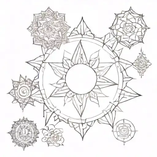 An Intricate Mandala Design Incorporating Elements From Different Cultures And Art Styles