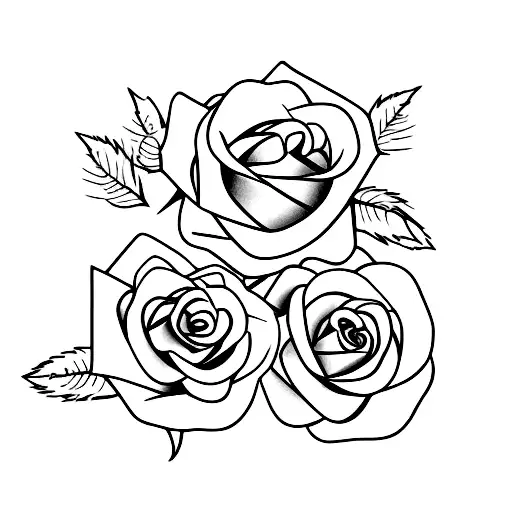 Rose With Stem And The Number 3