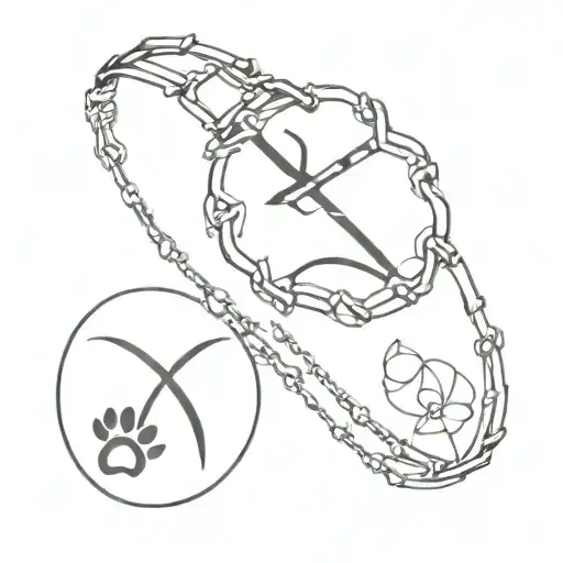 Bracelet Heart Cross Paw