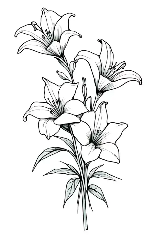 Bouquet Of Flowers With 4 Lily Of The Valleys Incorporated With 1 Morning Glory Flower