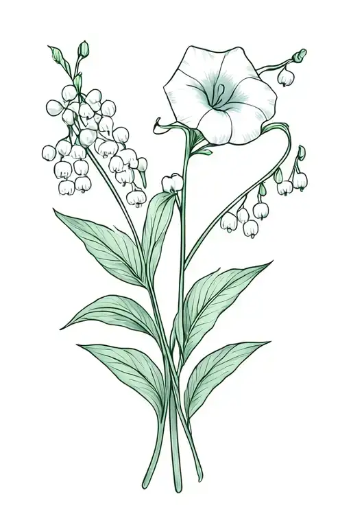 Lily Of The Valley And Morning Glory Bouquet