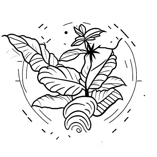 Coffee Plant Growing Out Of Aries Symbol