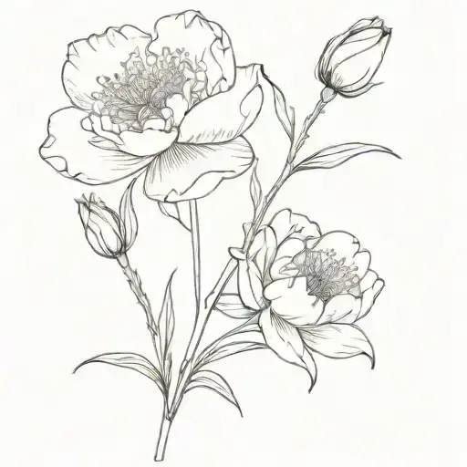 The Best Day Stem With Flowers Peony And Narcissus