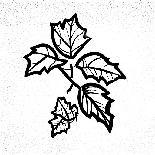 Long Grape Vine With 4 Leafs