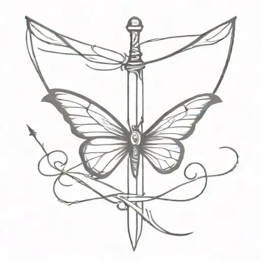 Butterfly On A Sword Piercing
