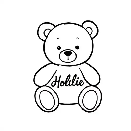 Teddy Bear With Word Hollie