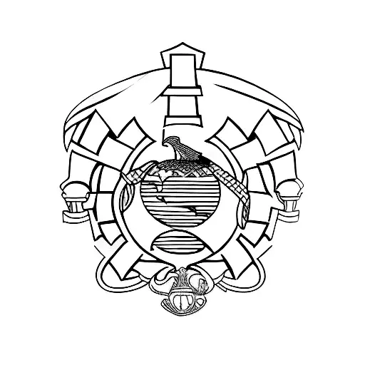 An Abstract Representation Of The Marine Corps Emblem With A Touch Of Nature Elements