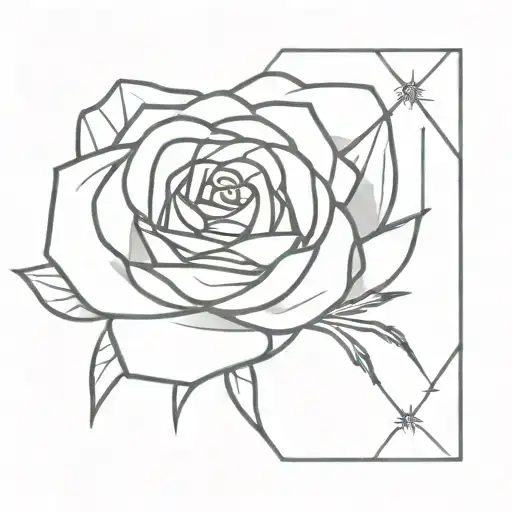 Rose And Spider With One