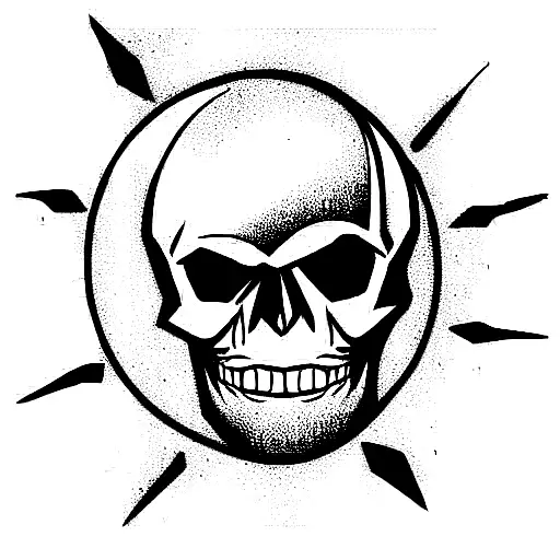 Skull And Retrowave Sun