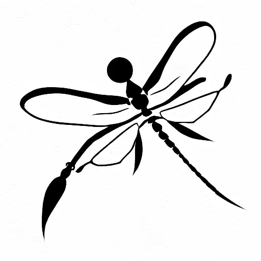 Dragonfly Very Simple With Heart Like Shape