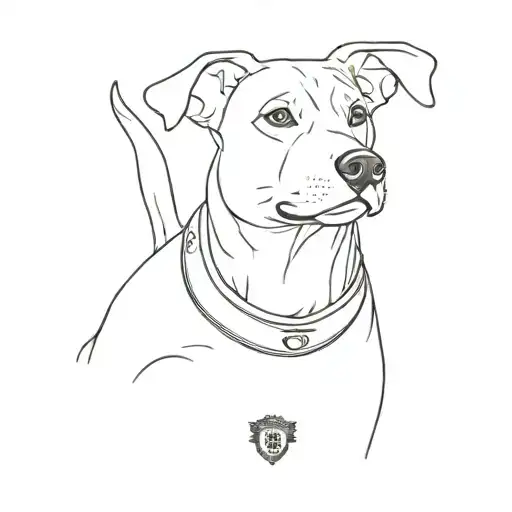 A Minimalist Outline Of A Dog Wearing A Manchester United Jersey