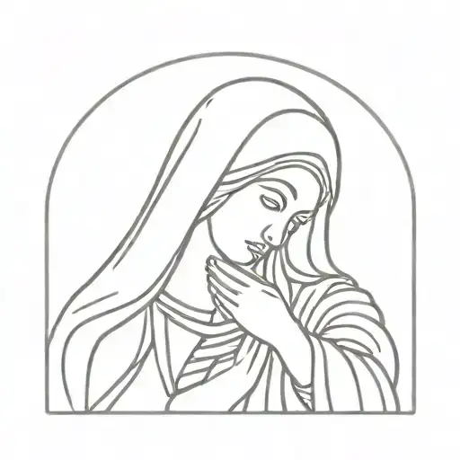 Minimilist Virgin Mary Praying Hands
