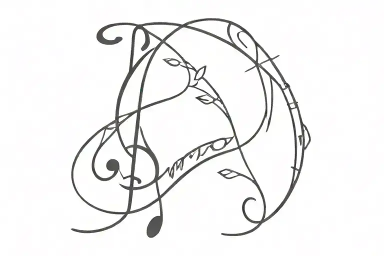 Warrior In Cursive With A Bible And Music Note