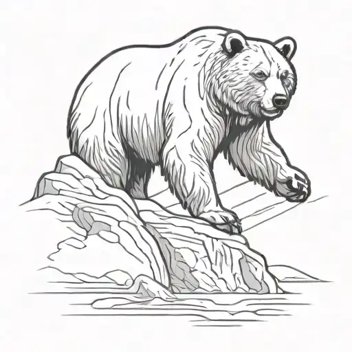Isbear Standing On Is Glacier