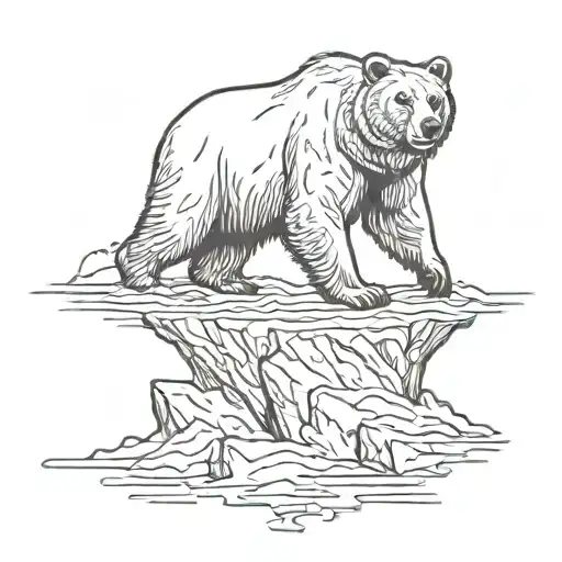Isbear Standing On Is Glacier