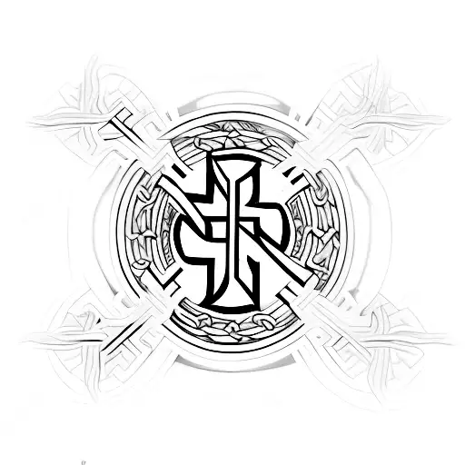 Christian Cross Going Through The Middle Of A Treble Cleft