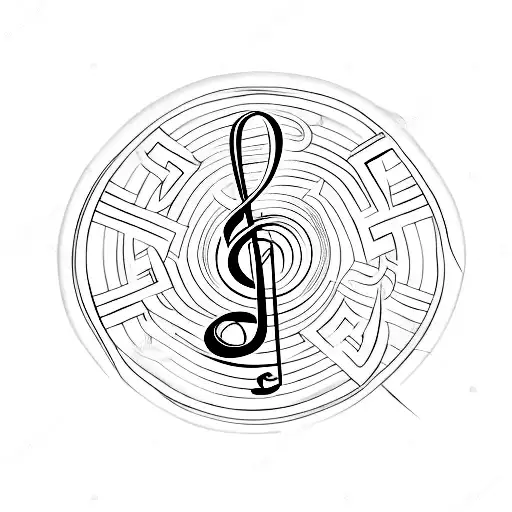 Treble Clef With A Christian Cross In The Middle