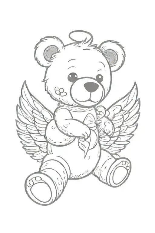 A Teddy Bear With Angel Wings