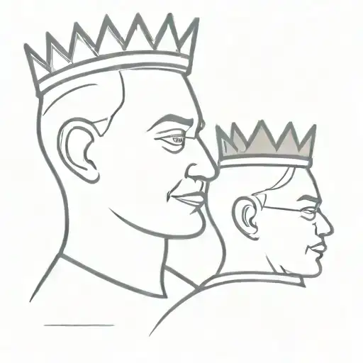Shadow Tattoo Design Of A Father With Crown