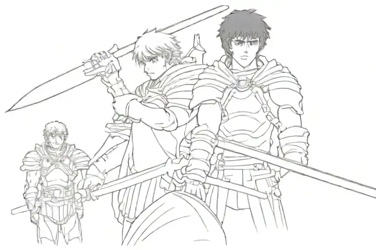 Berserk Guts And Griffith Sheathing Their Swords