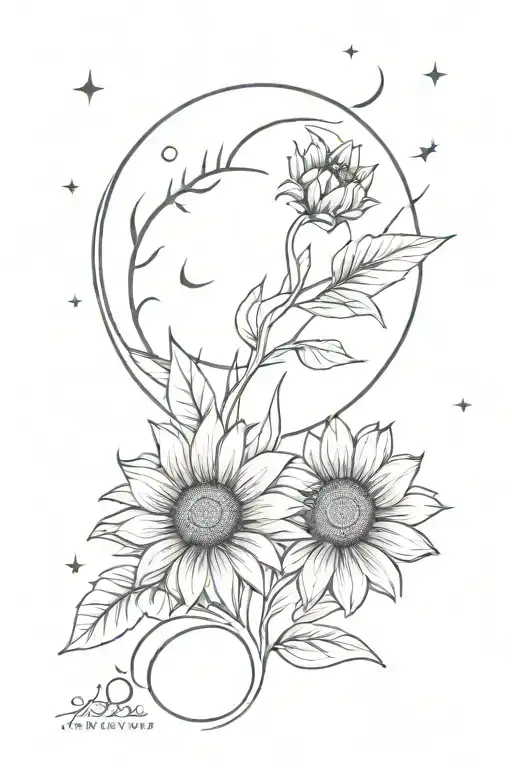 Moon Sunflower Spine
