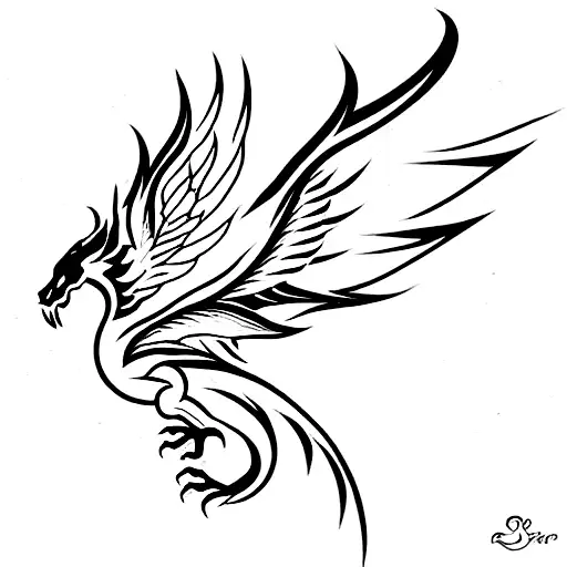 Small Dragon With Large Wings Flying