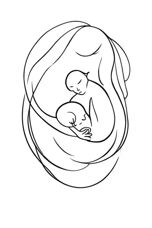 Miscarriage Mom And Stillborn Baby Tattoo Idea