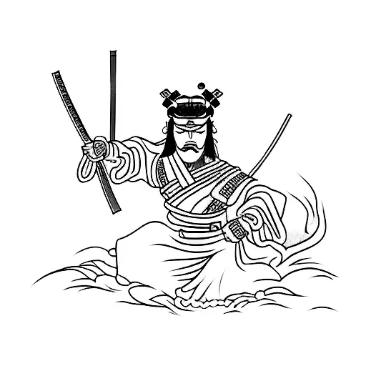 Samurai Sword Emitting Japanese Style Wind