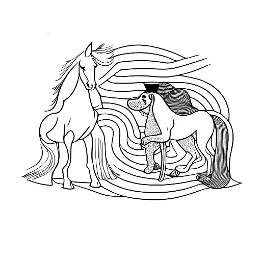 Horse With Dog And Cat