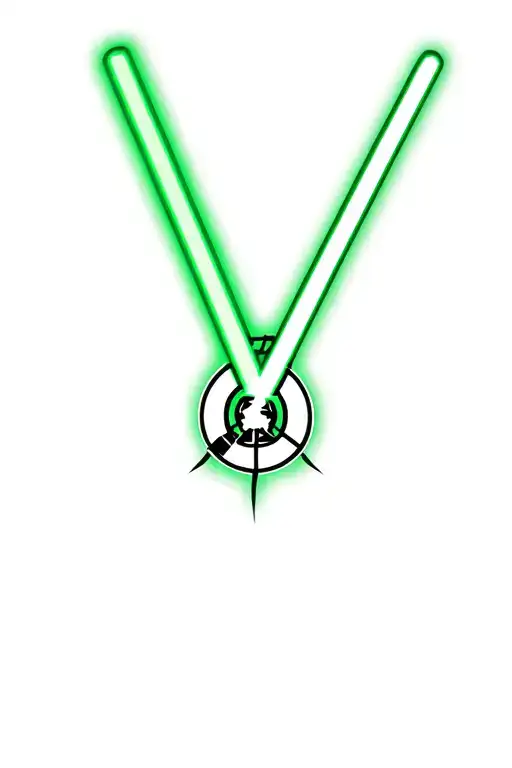 Green Lightsaber With Star Wars Rebel Alliance Symbol Minimalist