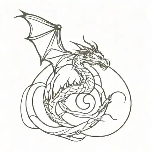 Dragon With Zodiac Sign Virgo With Letter