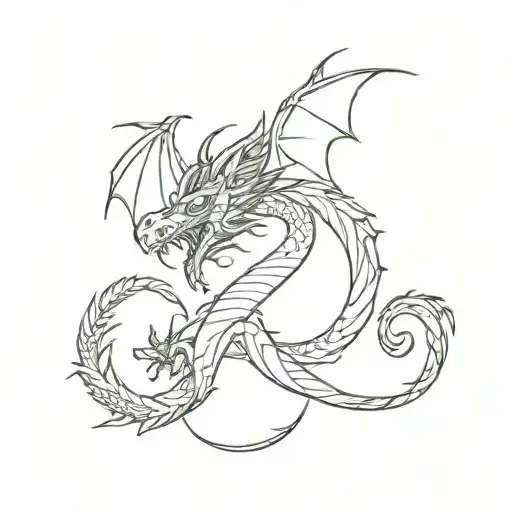 Dragon With Letter R