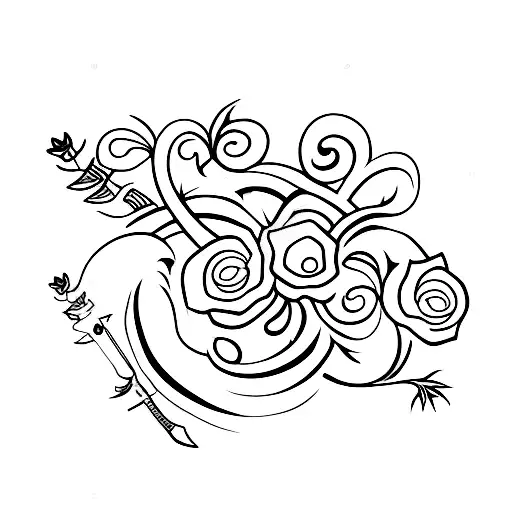 Sword With Flowers And Vines