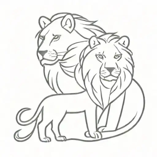 Lion And Cat