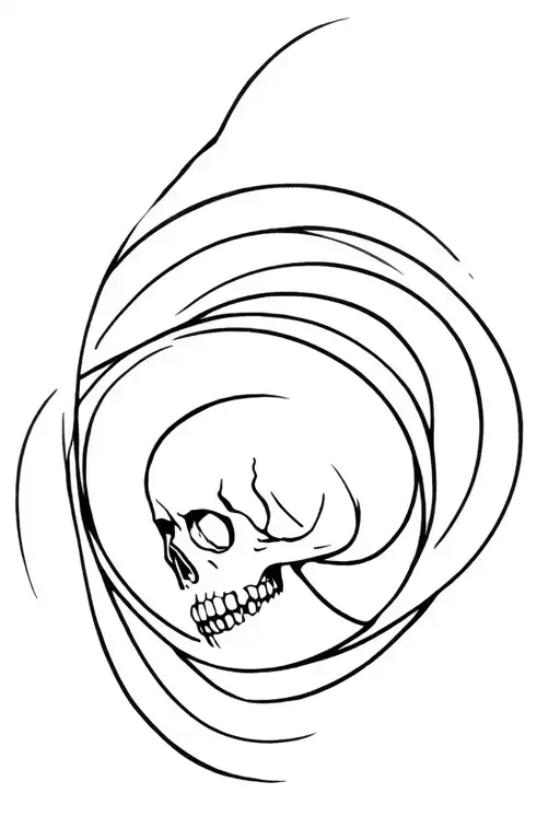 Skull And Fibonancci Spiral