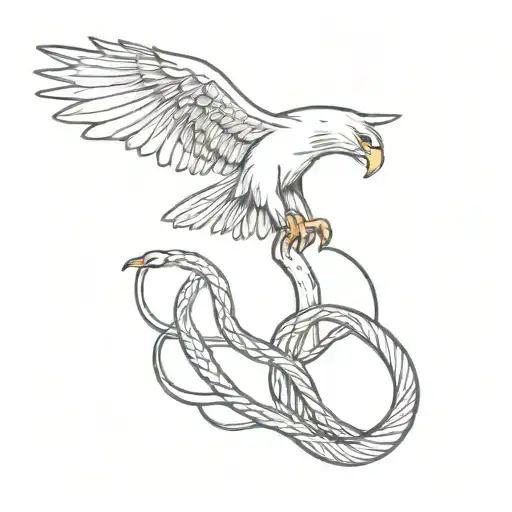 An Eagle Catching A Snake In Its Claws From A Cactus