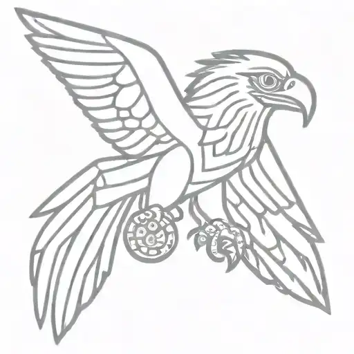 Mayan Eagle Clutching Snake