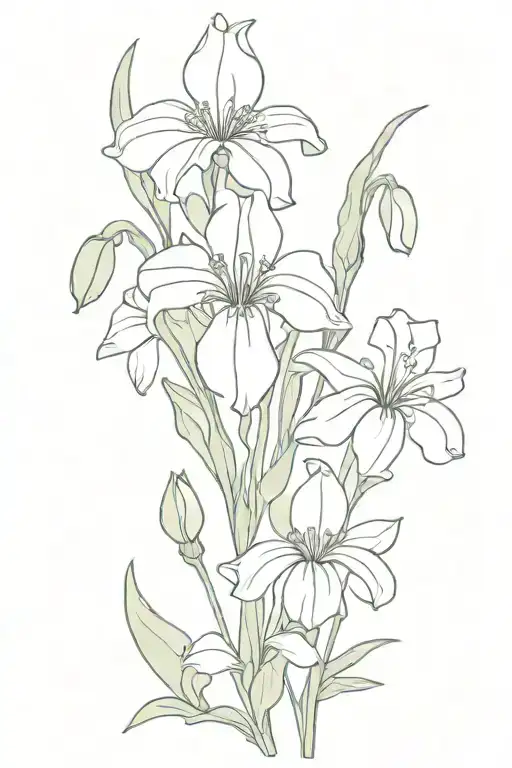 Bouquet Birth Flowers Iris Snowdrops Sweet Pea Daisy