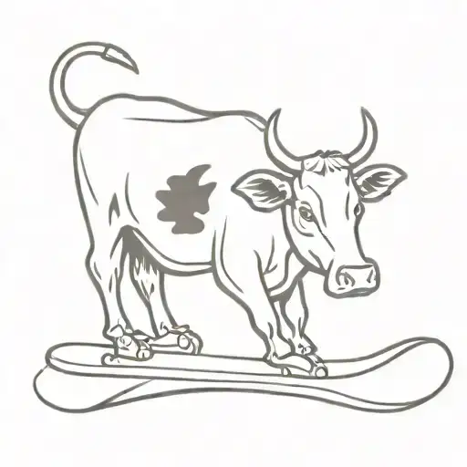 Snowboarding Cow