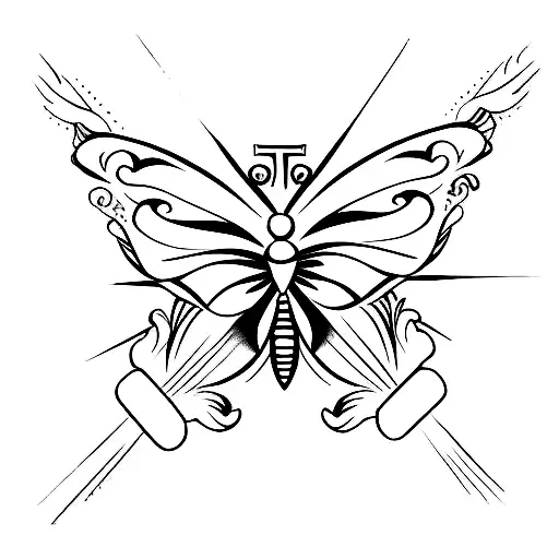 Butterfly With Religious Cross