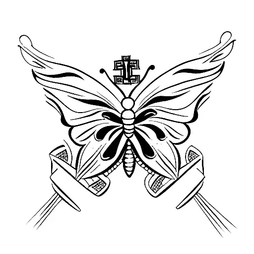 Butterfly With Jesus Cross