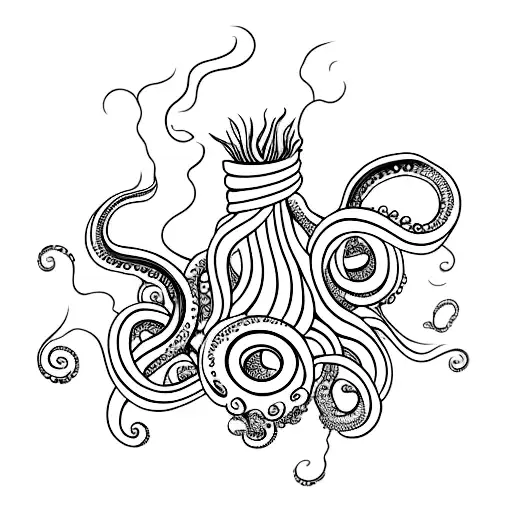 Tentacles Protruding From A Black Pot