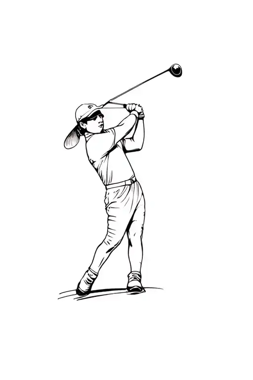 Golfer Swinging A Club