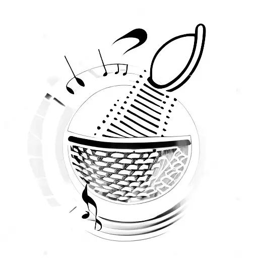 A Minimalist Tattoo Of A Microphone With Music Notes Flowing Out Of It