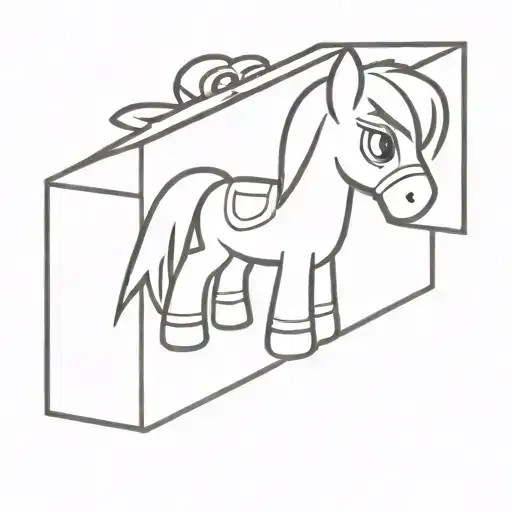 Toy Pony In Box Cartoon Character