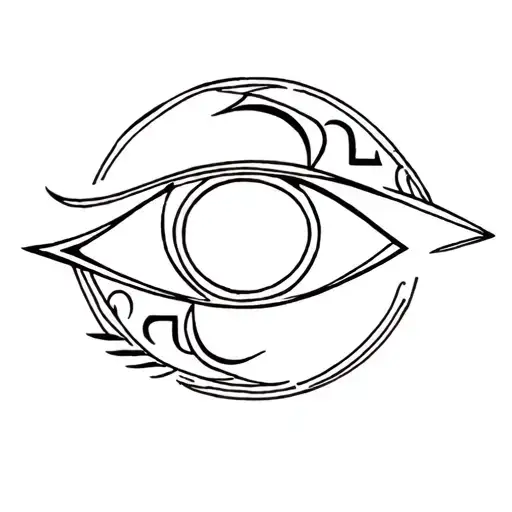 Eye Of Horus With Moon And The Urus Viking Rune