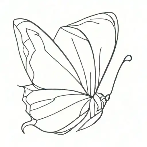 Side Profile Of Butterfly With W Within Wing