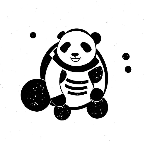 Panda In Spacesuit On The Moon