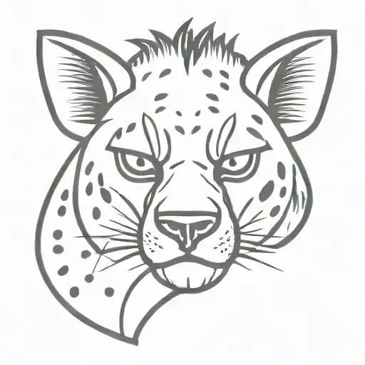 Cartoon Hyena With Wrestler Mask