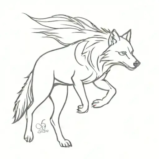 Wolf Running Alongside